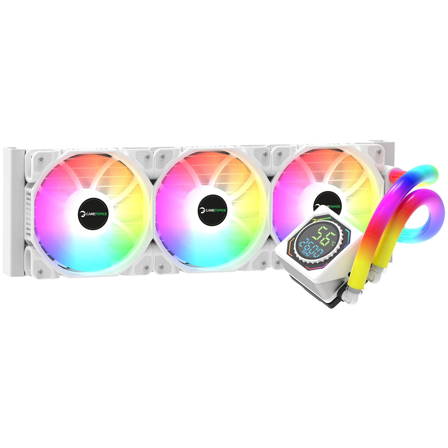 GamePower Skadi Square 360 RGB Borulu 360mm CPU Sıvı Soğutma, Beyaz