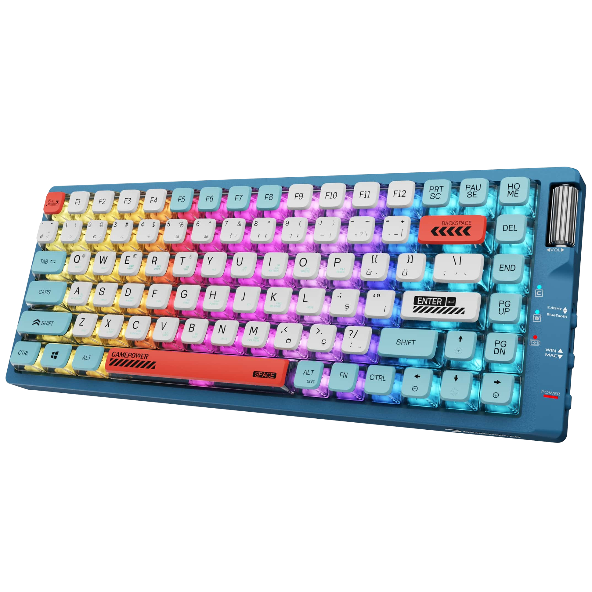 GamePower Sense TKL RGB Wireless, Bluetooth, Kablolu Mekanik Red Switch Gaming Klavye
