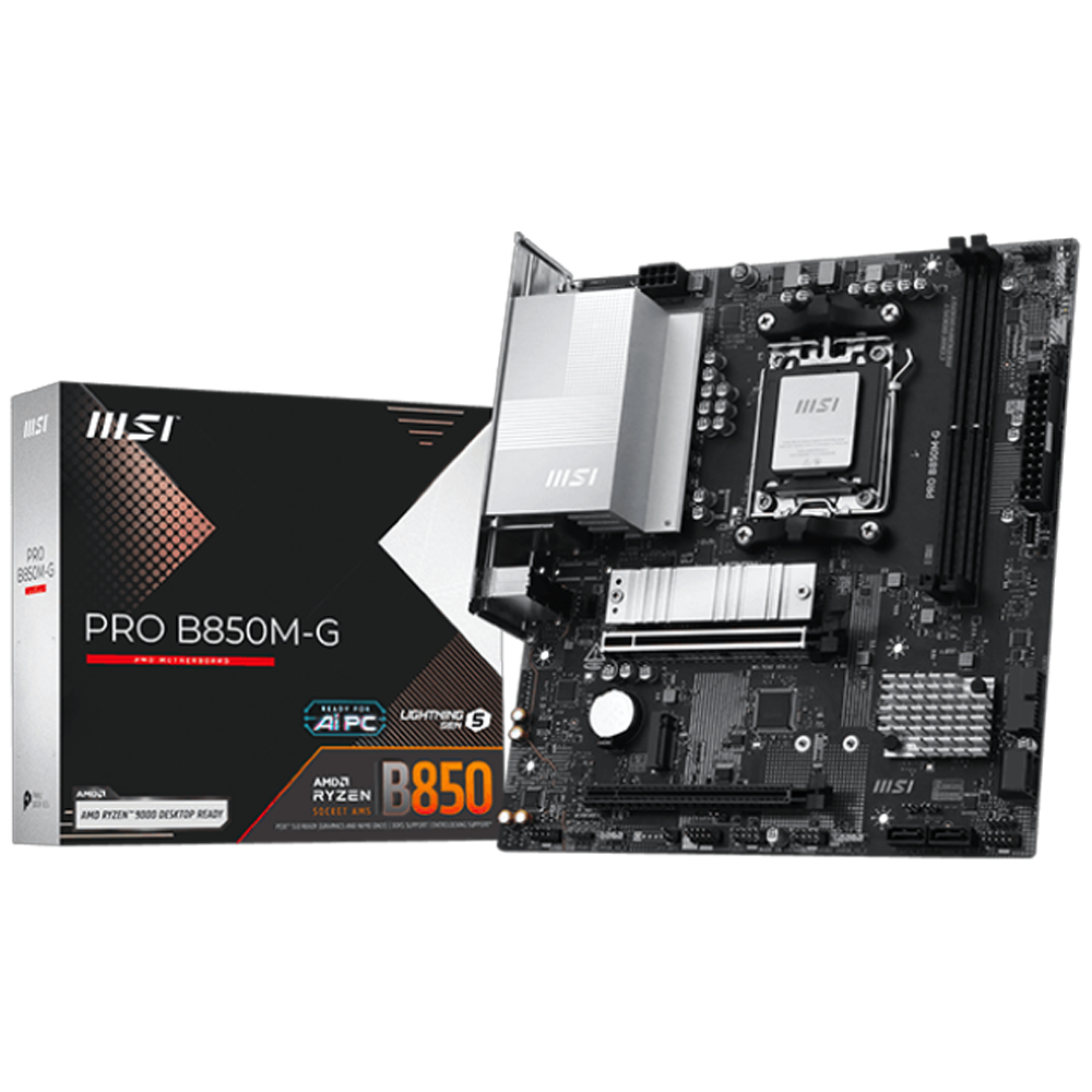 MSI Pro B850M-G AMD B850 Soket AM5 DDR5 8200MHZ(OC) M.2 Gaming Anakart
