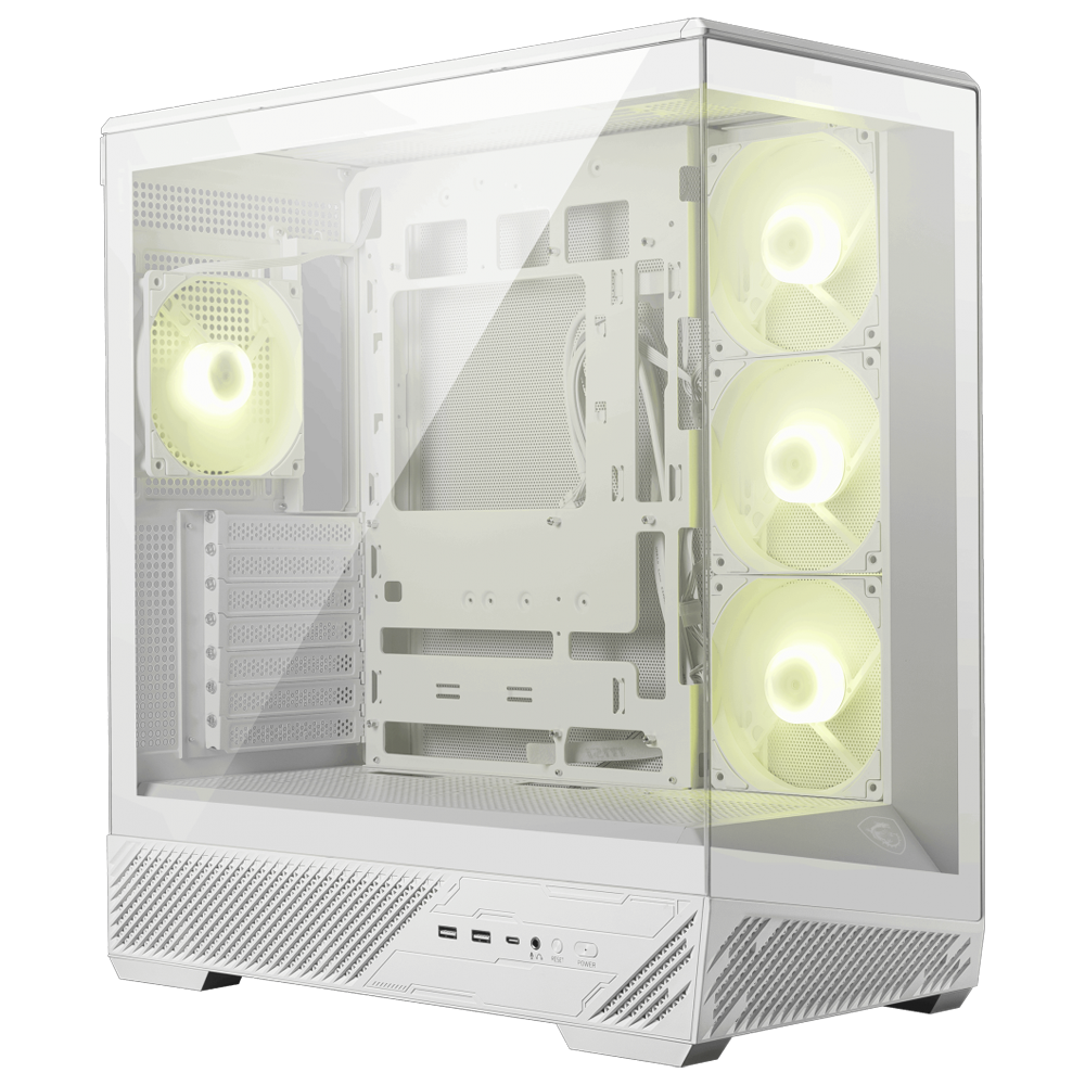 MSI MAG Pano 130R PZ Tempered Glass 4x ARGB USB 3.2 ATX Gaming Kasa, Beyaz