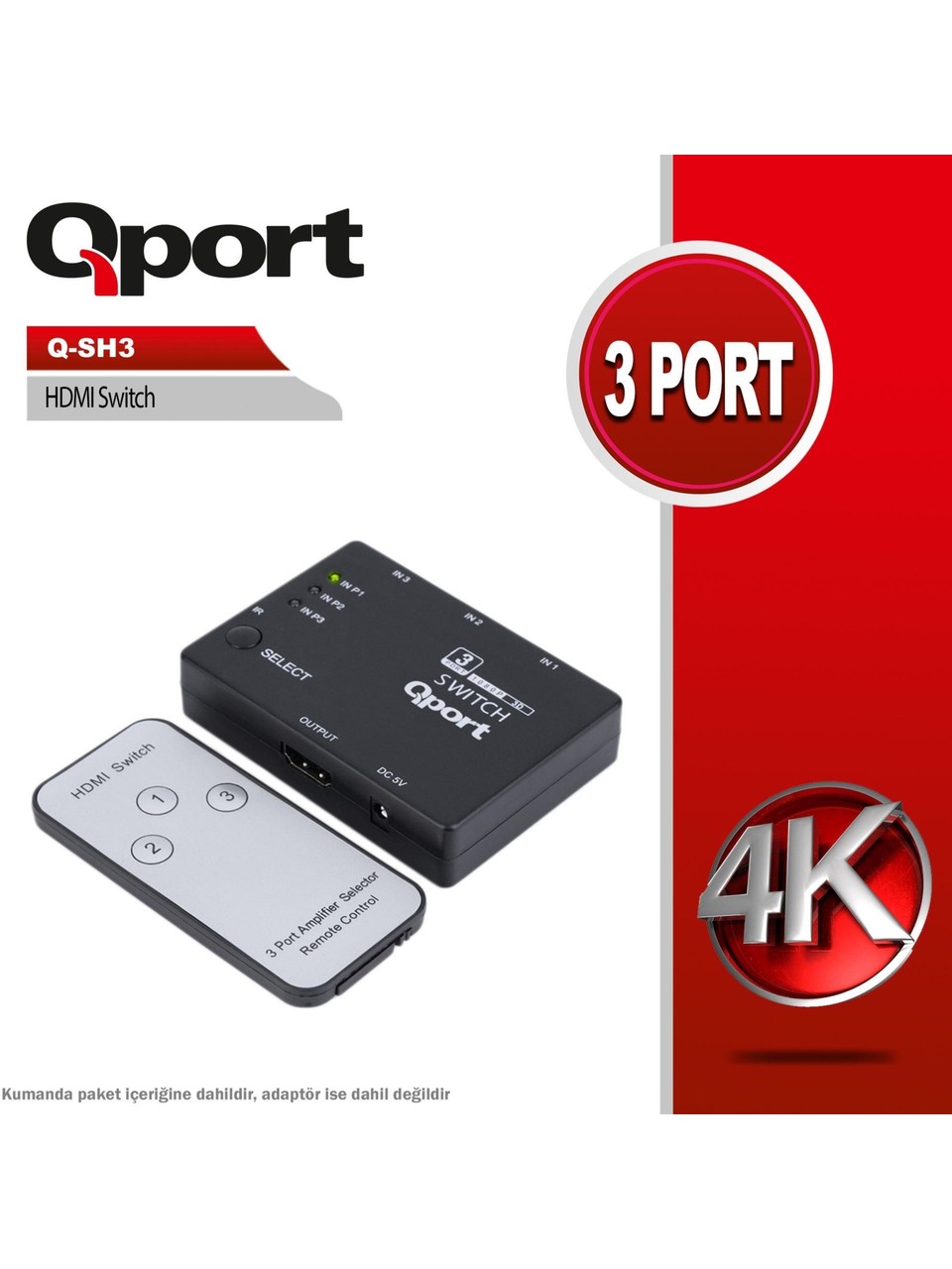 Qport Q-SH3 3 Port HDMI Switch