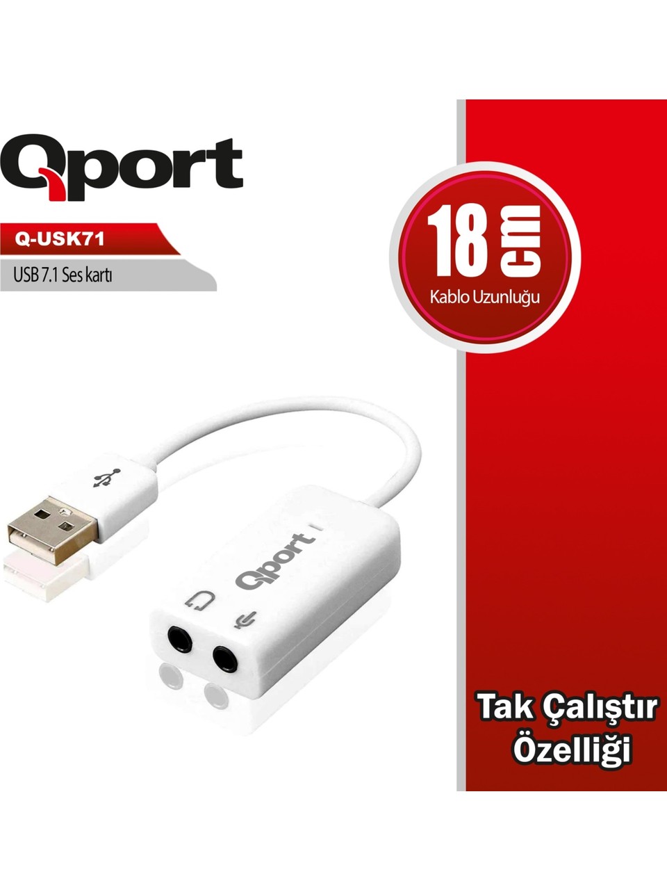 Qport Q-USK71 7.1 USB Ses Kartı