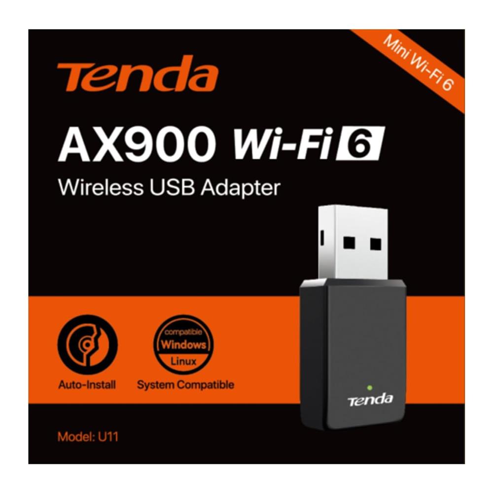 Tenda U11 AX900 Wi-Fi 6 Kablosuz Dual Band USB Adaptörü