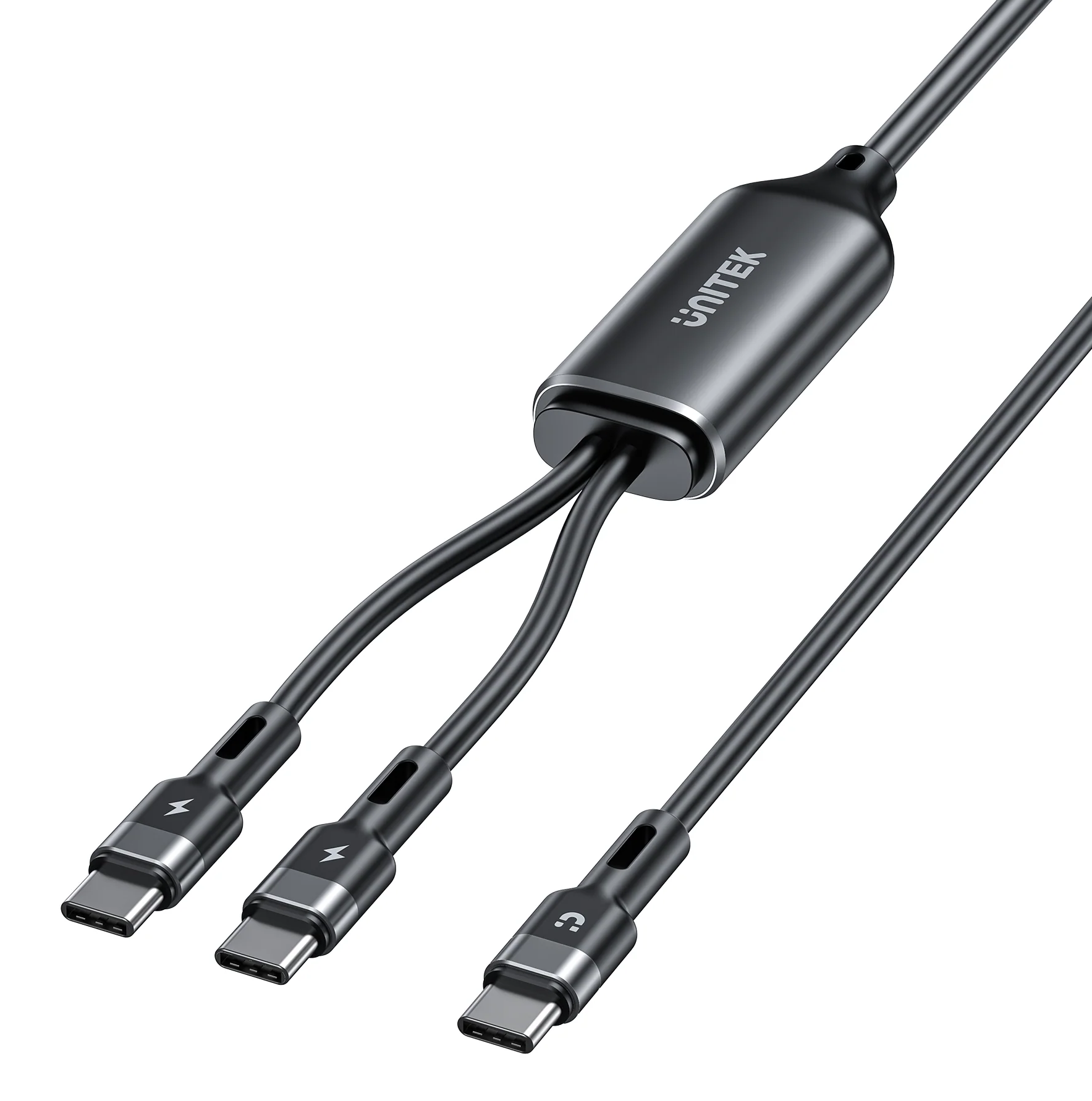 Unitek C14146ABK01-1.8M 2in1 Type-C Hızlı Şarj Kablosu 1.8 Metre USB-C PD 100W, Siyah