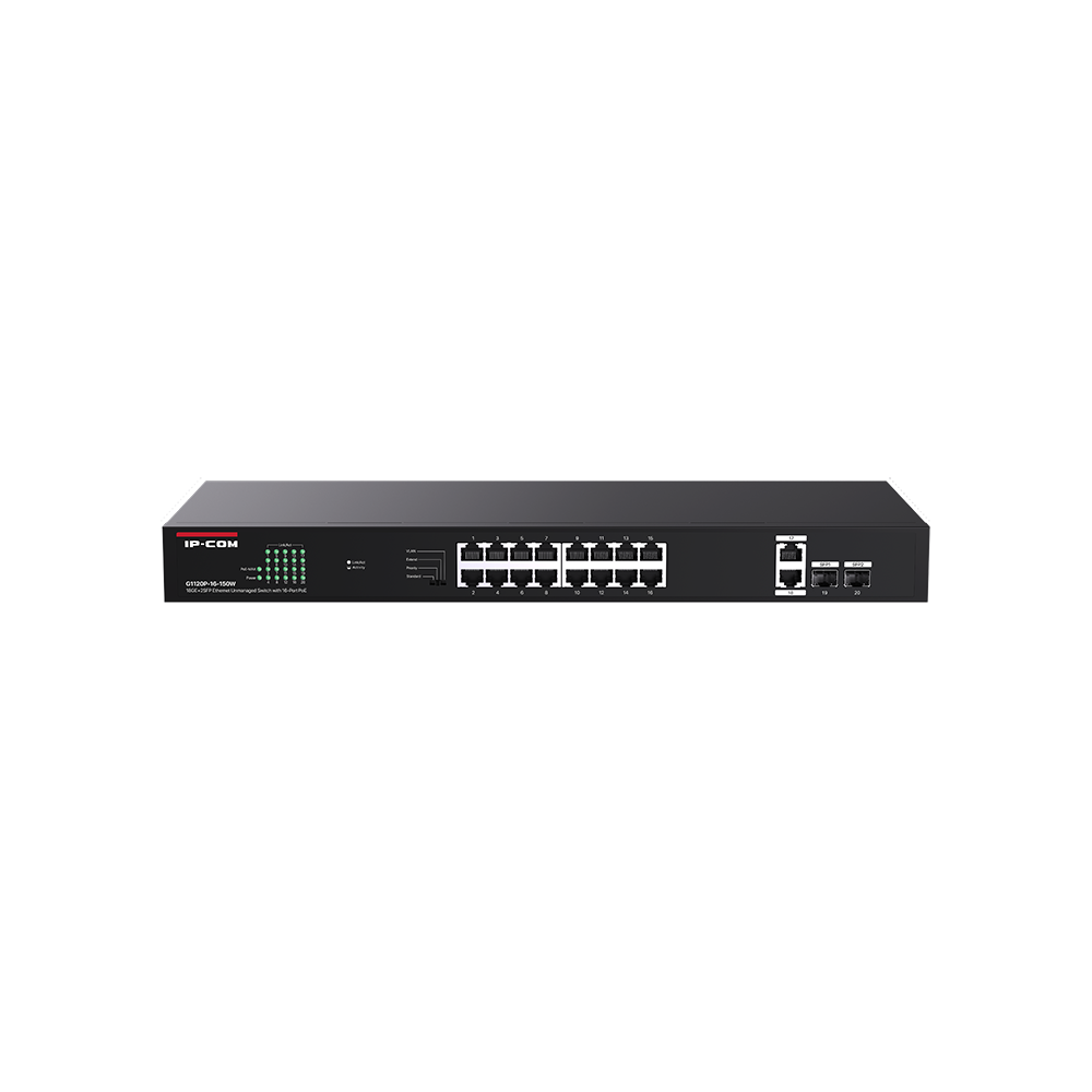 IP-Com G1120P 16 Portlu +2SFP 250W 10/100/1000 Mbps Gigabit Poe Switch