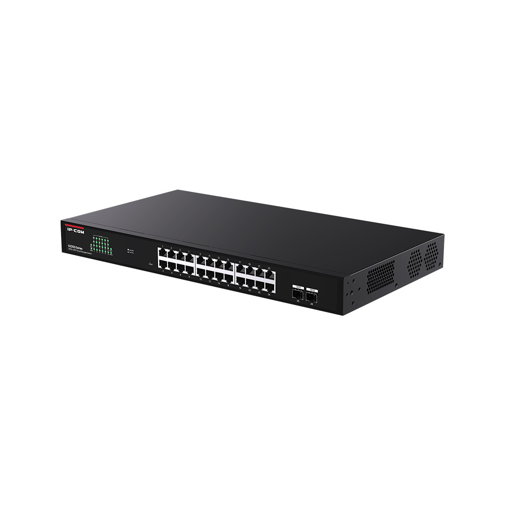 IP-Com G2226F 24 Port Gigabit + 2XSFP Uplink Cloud Yönetilebilir Rackmount Switch