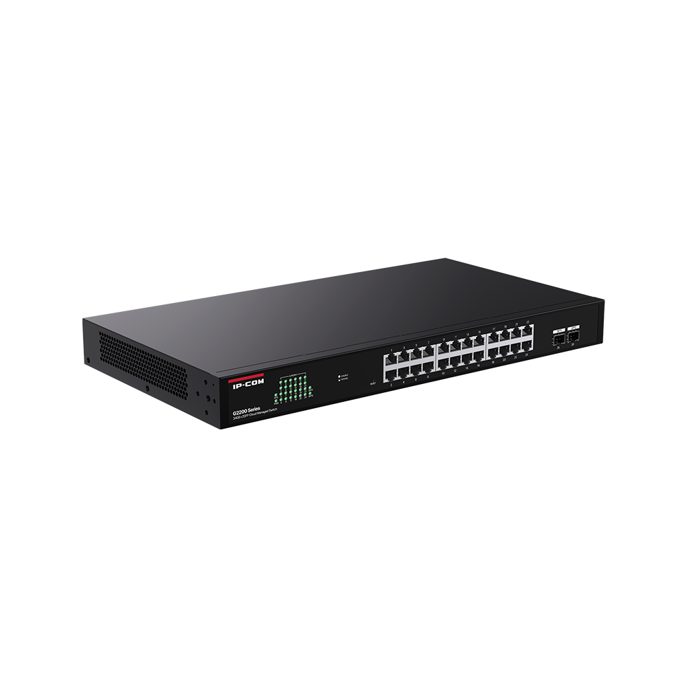 IP-Com G2226F 24 Port Gigabit + 2XSFP Uplink Cloud Yönetilebilir Rackmount Switch