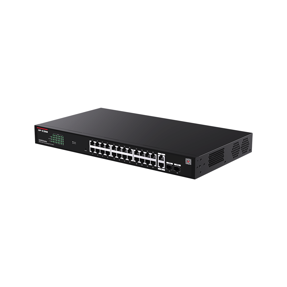 IP-Com G2228P-24-410W 24 Port Gigabit + 2XRJ45/SFP Uplink 370W Poe Cloud Rackmount Switch