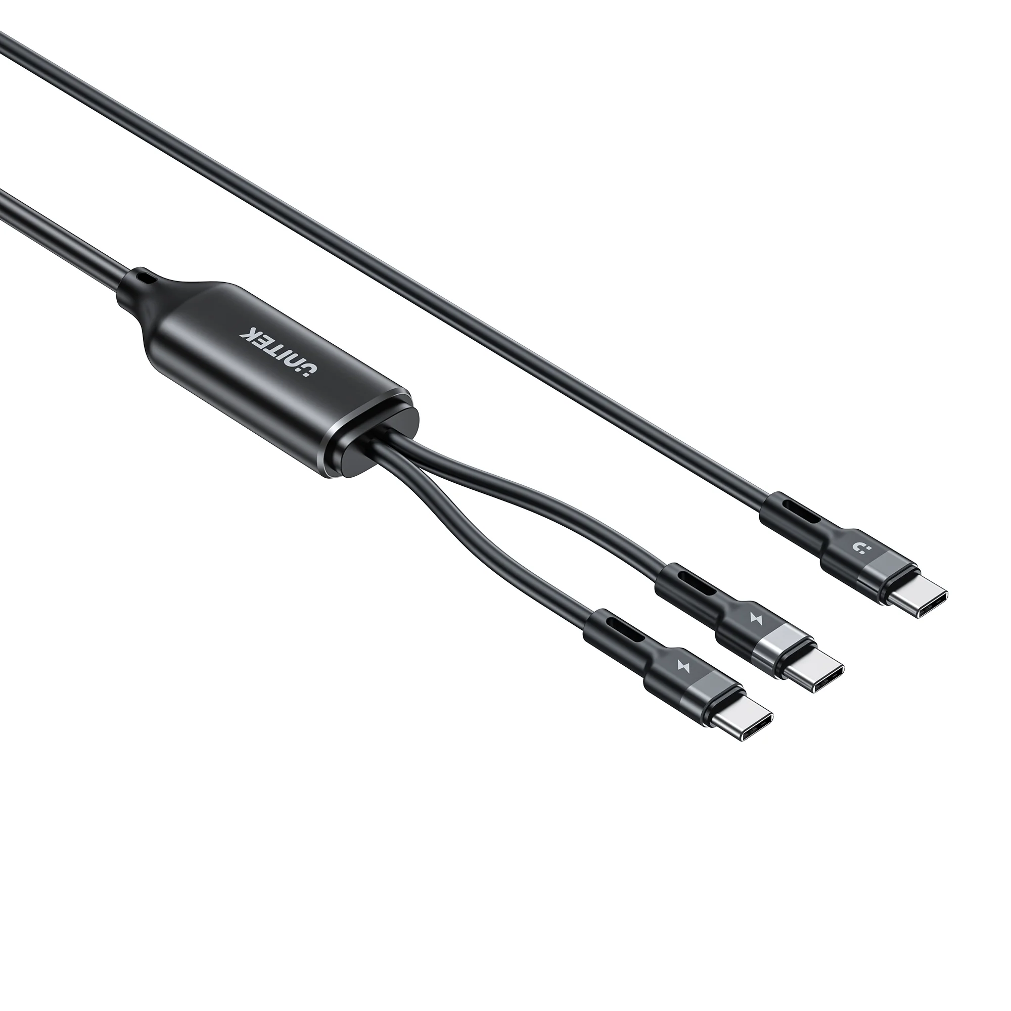 Unitek C14146ABK01-1.8M 2in1 Type-C Hızlı Şarj Kablosu 1.8 Metre USB-C PD 100W, Siyah
