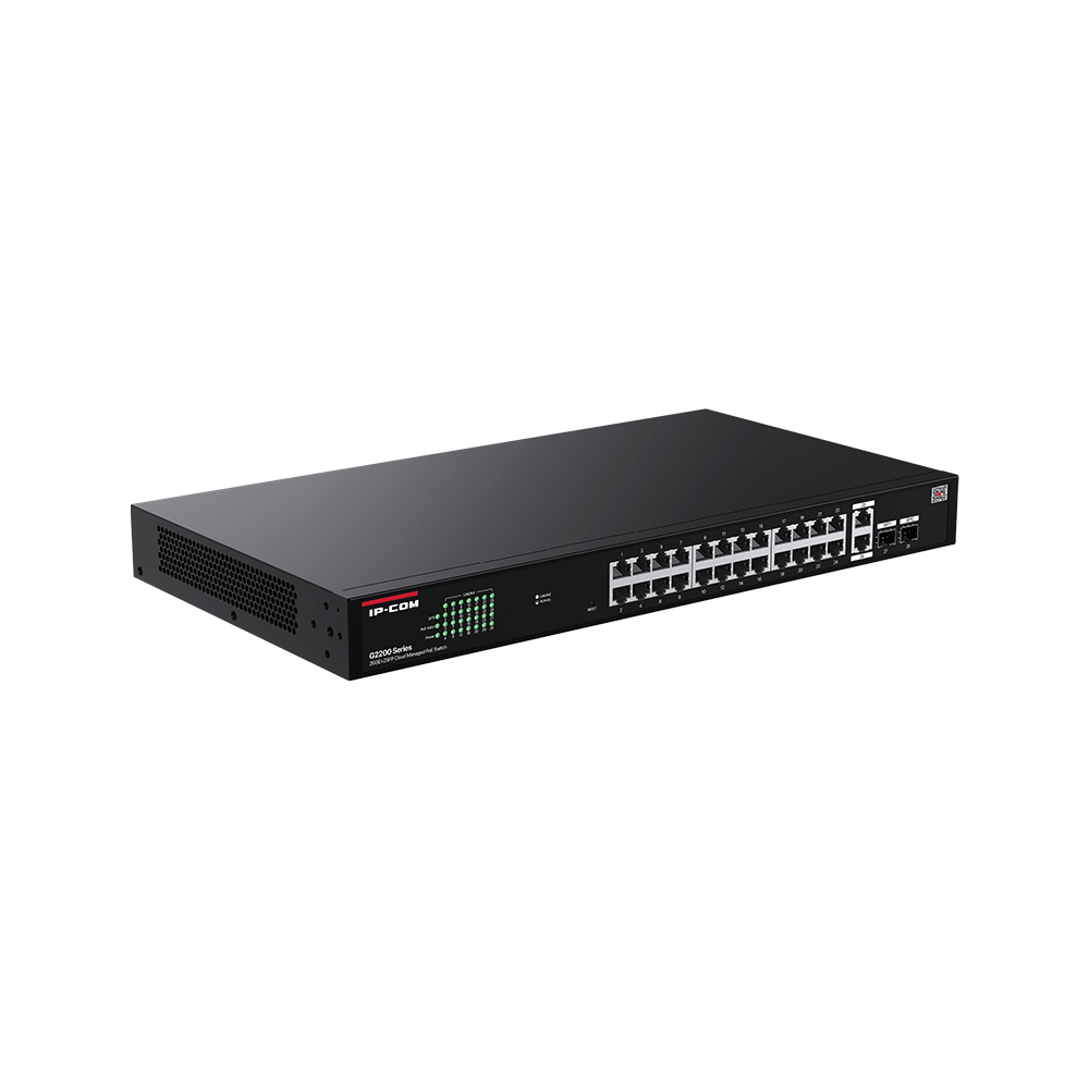IP-Com G2228P-24-410W 24 Port Gigabit + 2XRJ45/SFP Uplink 370W Poe Cloud Rackmount Switch