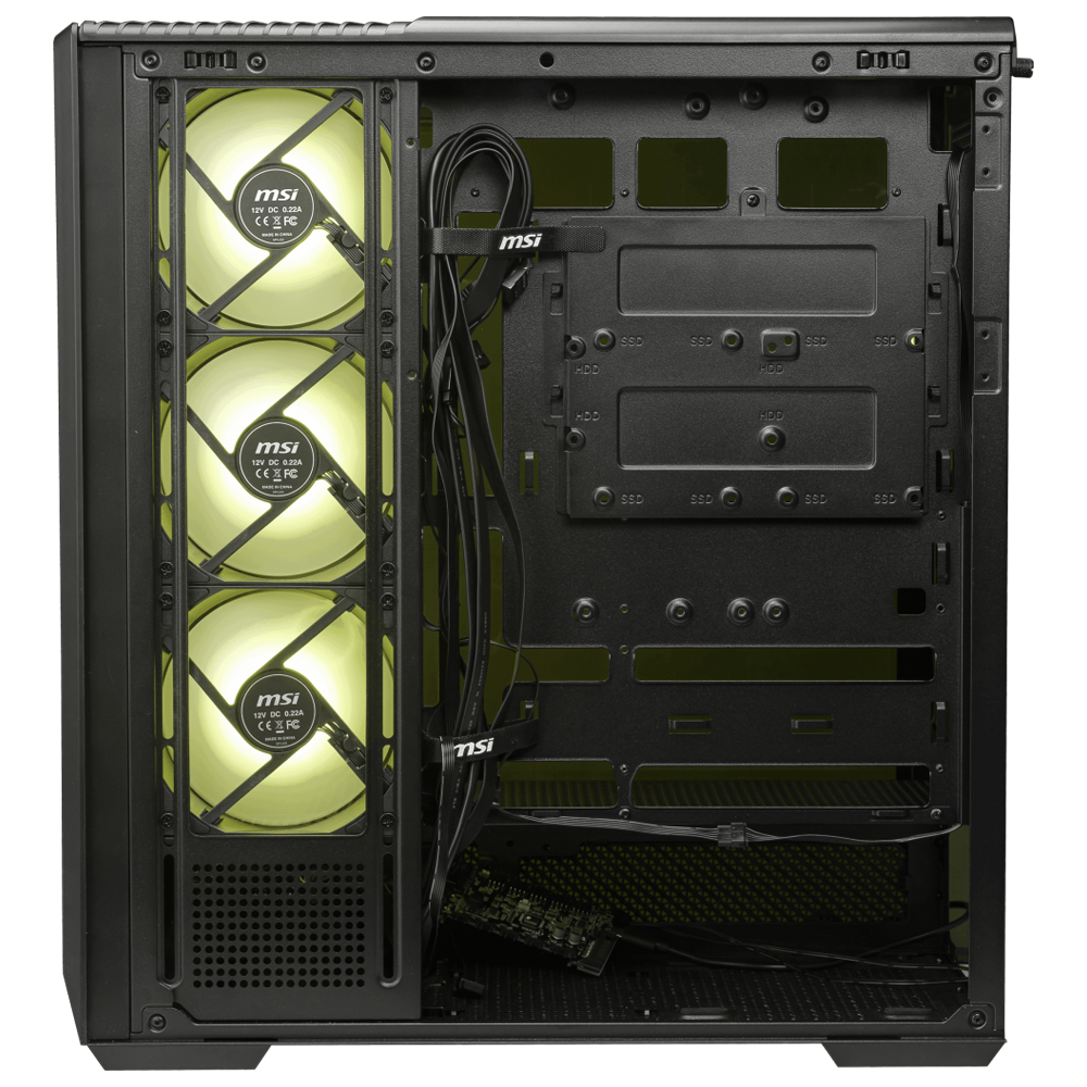 MSI MAG Pano 130R PZ Tempered Glass 4x ARGB USB 3.2 ATX Gaming Kasa, Siyah