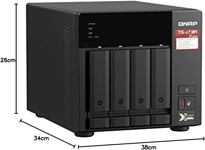 QNAP TS-473A 4 Yuvalı 8GB NAS Depolama Ünitesi AMD Ryzen V1500B 4 Bay 2.5GbE Network Depolama Sistemi