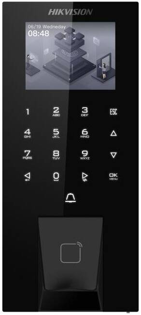 Hikvision DS-K1T807MBFWX-E1 Parmak İzi Geçiş Kontrol Terminali, Mifare Kart Okuyucu, Bluetooth ve IP65