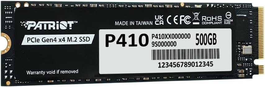 Patriot P410P500GM28H P410 500GB PCIe Gen4 x4 NVMe M.2 SSD 5000MB/s Okuma 2300MB/s Yazma