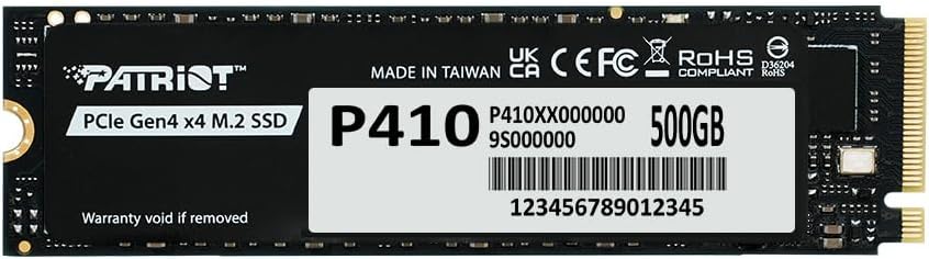 Patriot P410P500GM28H P410 500GB PCIe Gen4 x4 NVMe M.2 SSD 5000MB/s Okuma 2300MB/s Yazma