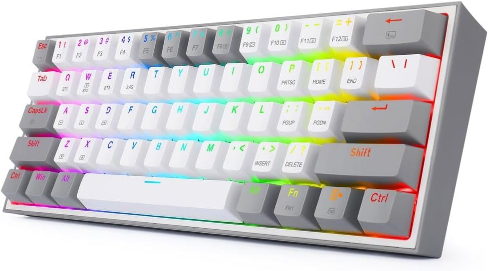 Redragon K616 Fizz Pro RGB Red Switch TR Kablosuz Mekanik Oyuncu Klavyesi, Gri Beyaz