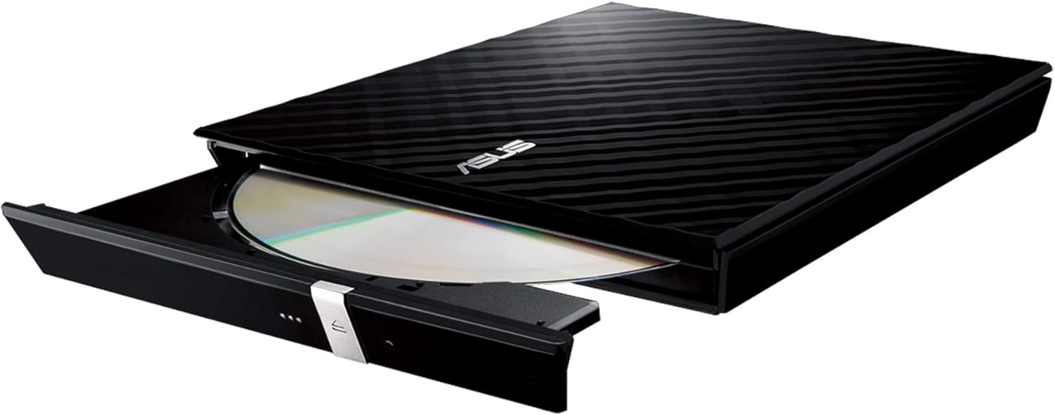 Asus SDRW-08D2S-U USB Bağlantılı Harici Ultra Slim DVD Yazıcı, Siyah