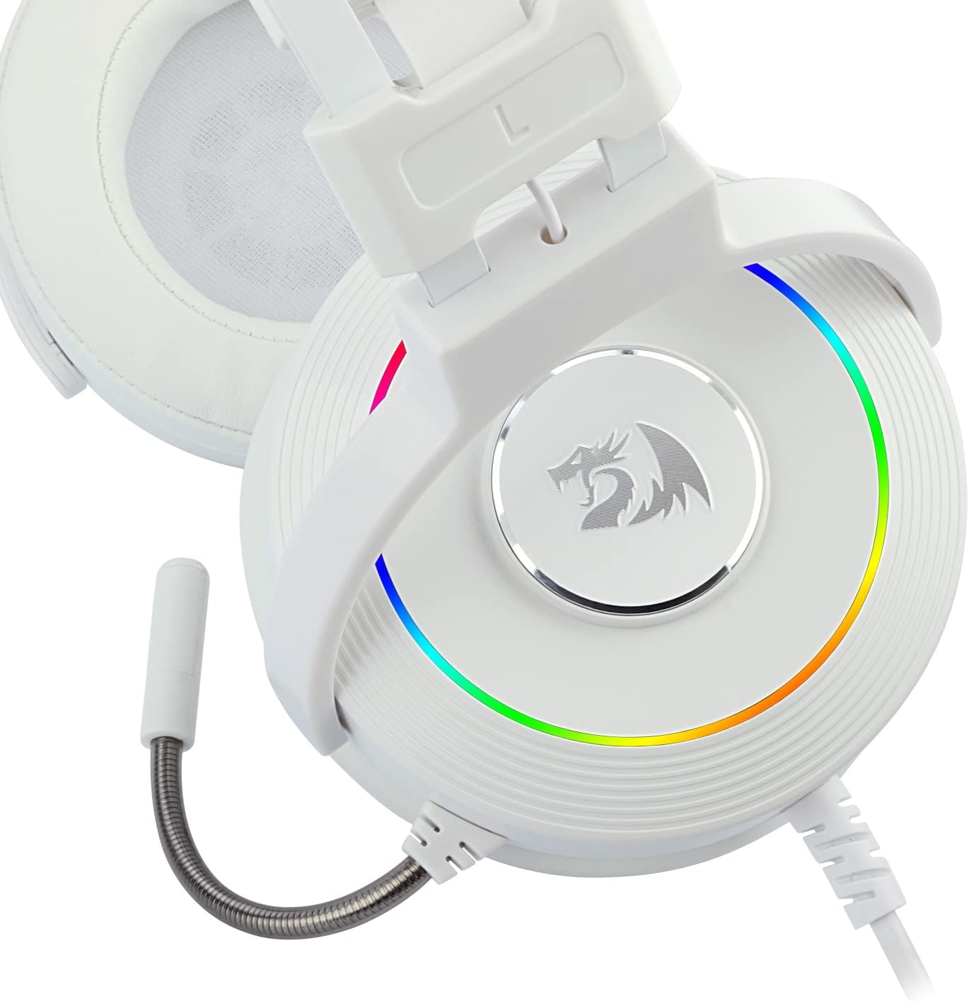 Redragon Lamia 2 H320W Mikrofonlu Güçlü USB 7.1 RGB Standlı Oyuncu Kulaklığı, Beyaz