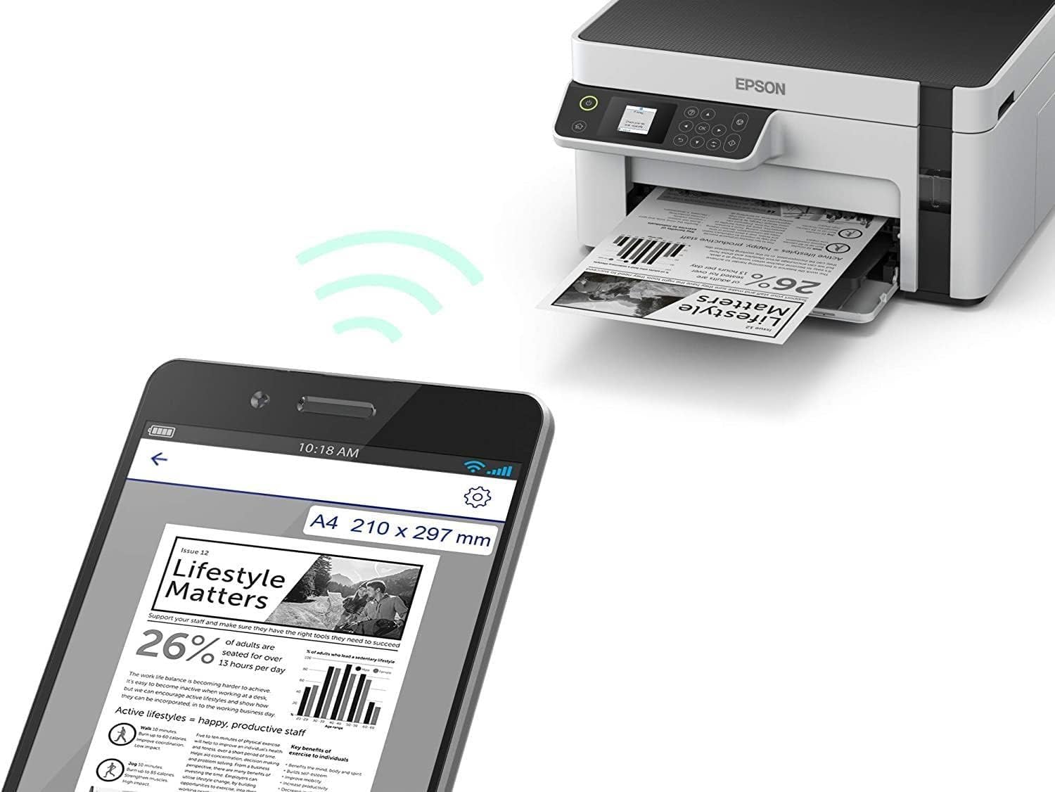Epson EcoTank M2120 Wi-Fi, Tarayıcı, Fotokopi Mono Çok Fonksiyonlu Tanklı Yazıcı