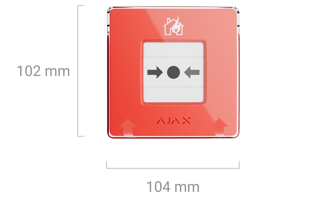 Ajax 60815.171.NC1 Manual Call Point NC Kablosuz Kırbas Butonu, Kırmızı