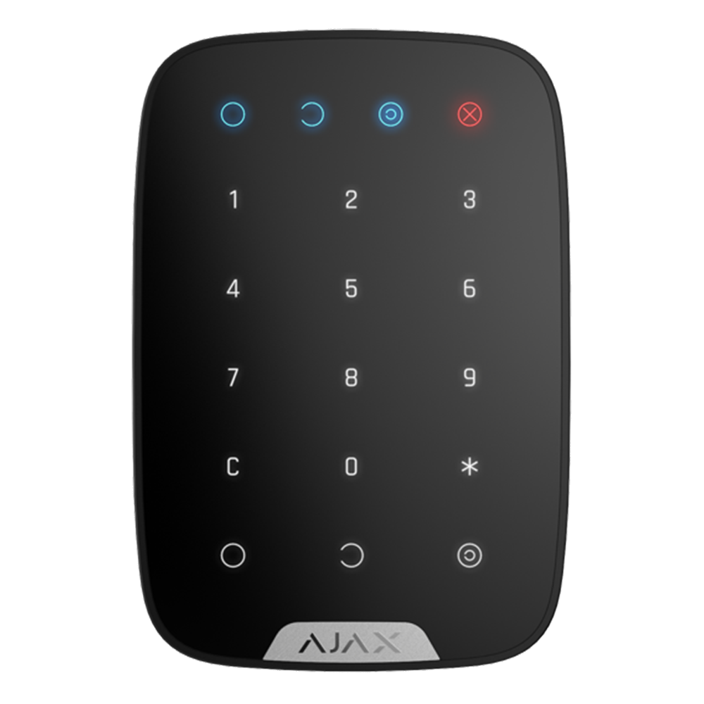Ajax Systems 38248.12.BL1 Kablosuz Dokunmatik Göstergeli Keypad, Siyah