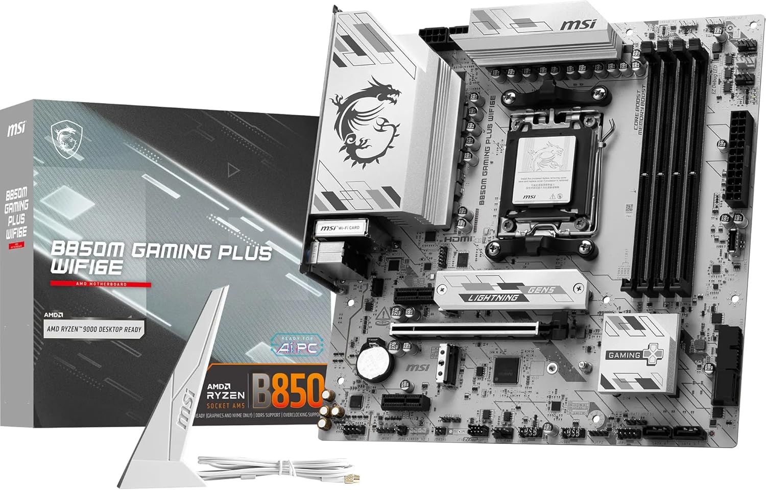 MSI B850M Gaming Plus WIFI6E DDR5 AMD B850 AM5 Soket DDR5 8200+(OC)MHz mATX Anakart