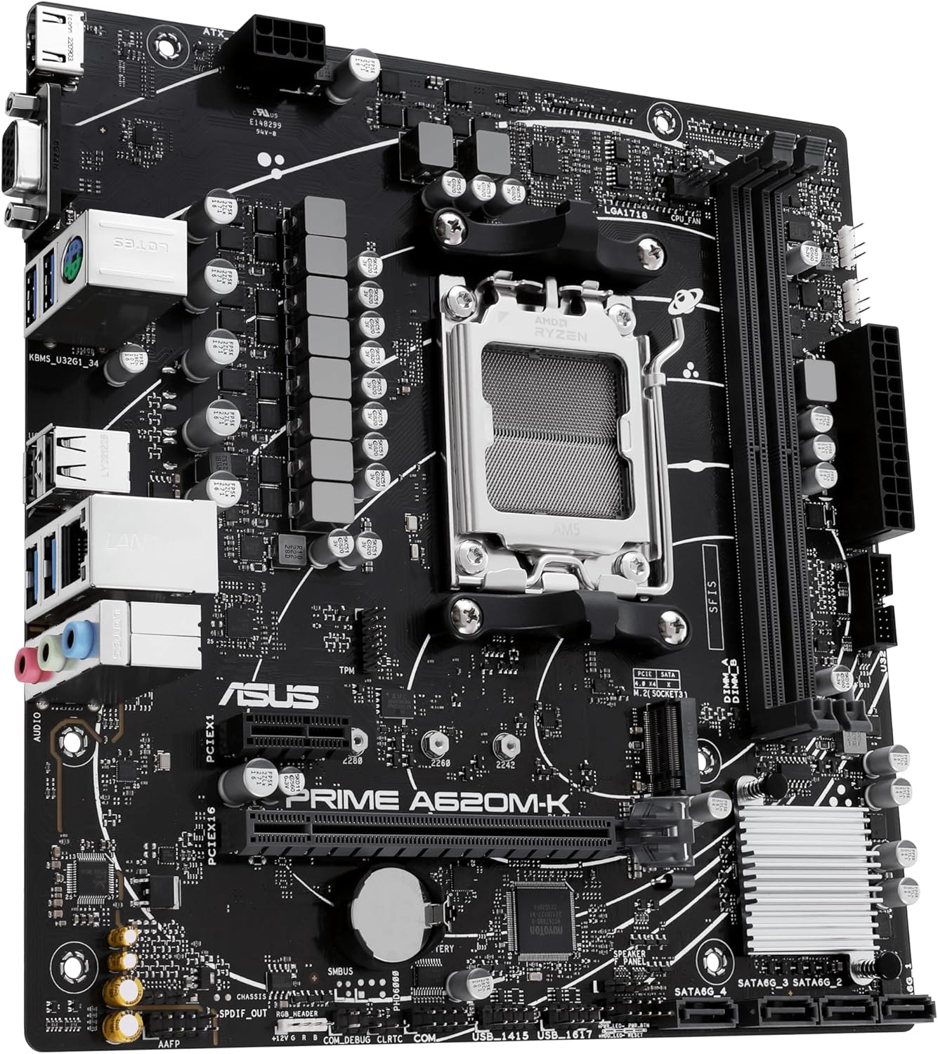 ASUS Prime A620M-K AMD A620 AM5 Soket DDR5 6400(OC)MHz mATX Anakart
