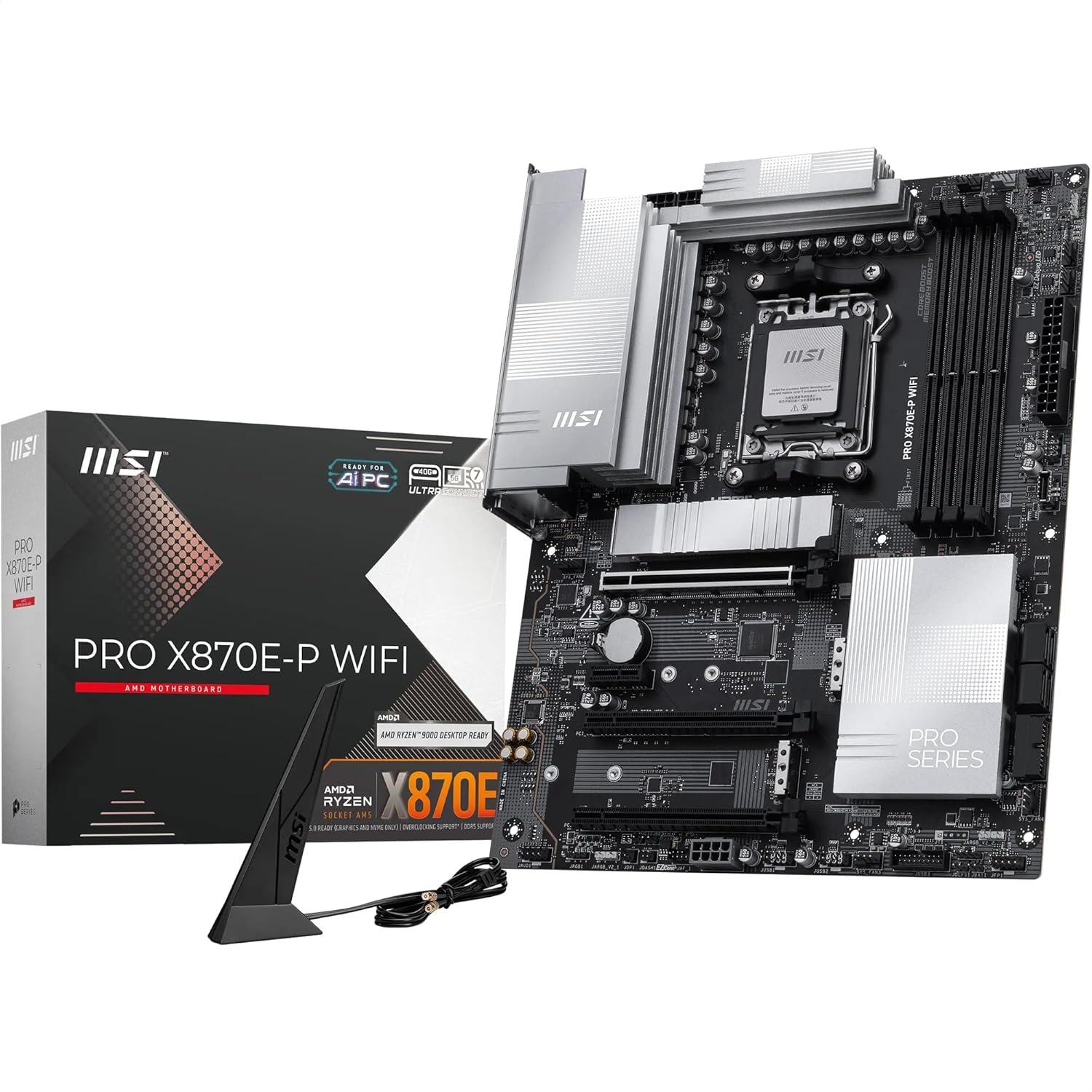 MSI Pro X870E-P Wi-Fi DDR5 AMD X870E AM5 Soket DDR5 8200+(OC)MHz ATX Gaming Anakart