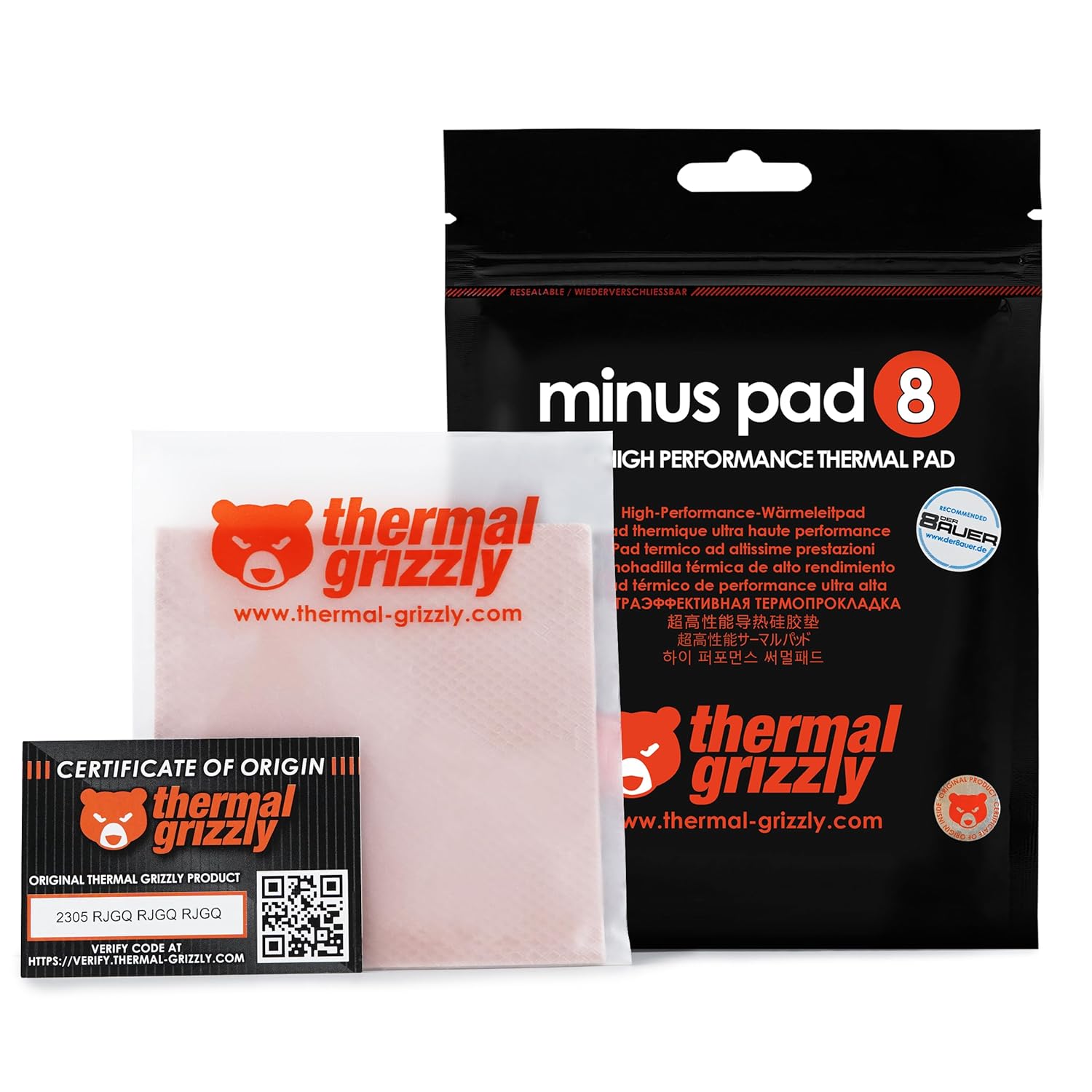 Thermal Grizzly TG-MP8-100-100-05-2R Minus Pad 8 100x 100x 0.5 mm Thermal Pad