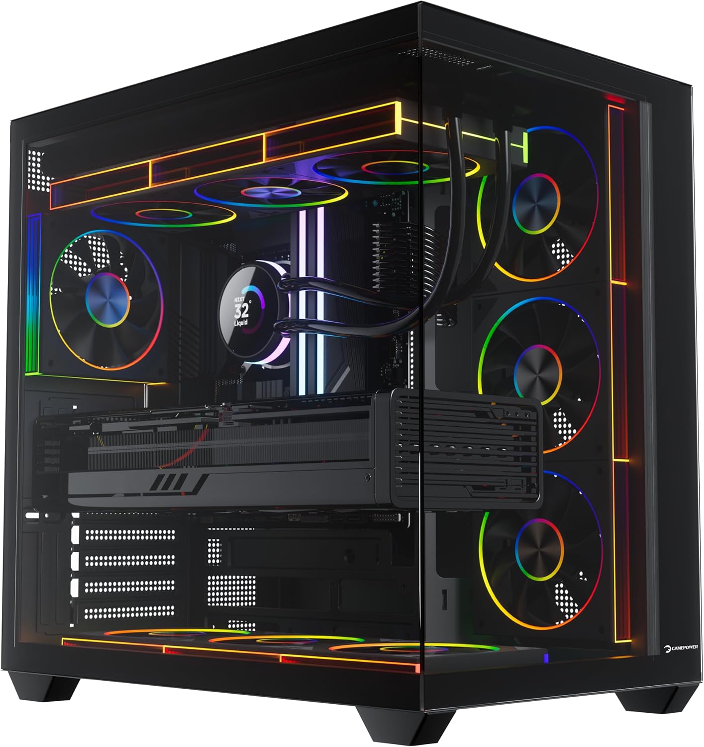 GamePower Warcry Ravora 7xARGB Fan 750W 80+ Bronze ATX Gaming Oyuncu Kasası