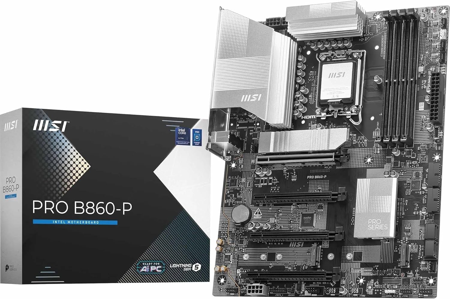 MSI Pro B860-P Intel B860 Soket 1851 DDR5 8800+(OC)MHz ATX Gaming Anakart