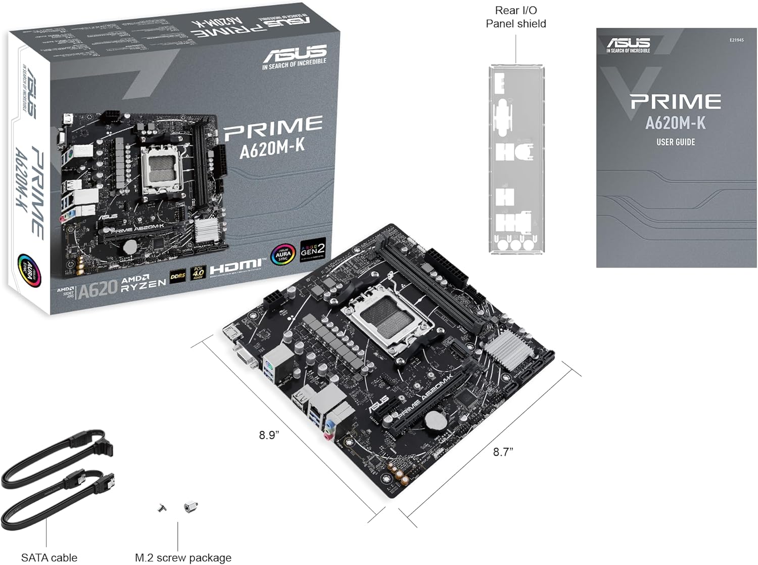 ASUS Prime A620M-K AMD A620 AM5 Soket DDR5 6400(OC)MHz mATX Anakart