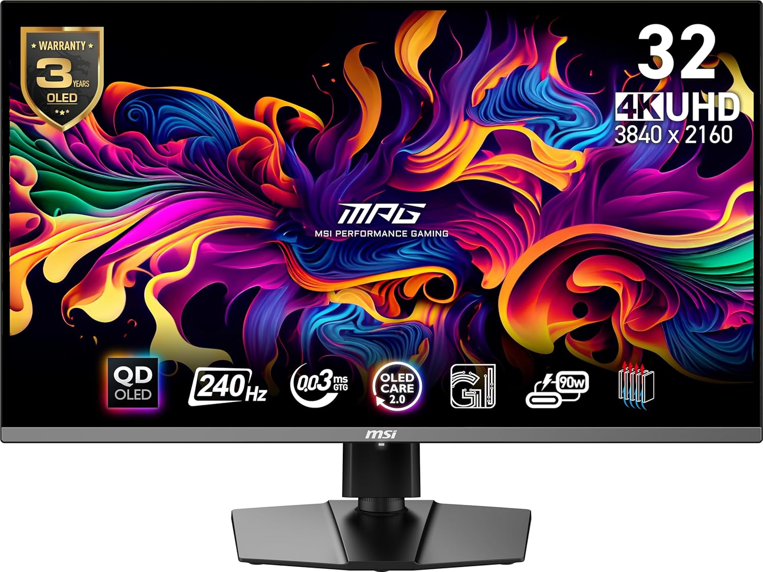 MSI MPG 321URX QD-OLED 3840x2160 31.5" 4K UHD Flat 240Hz 0.03ms G-Sync Compatible Gaming Monitör