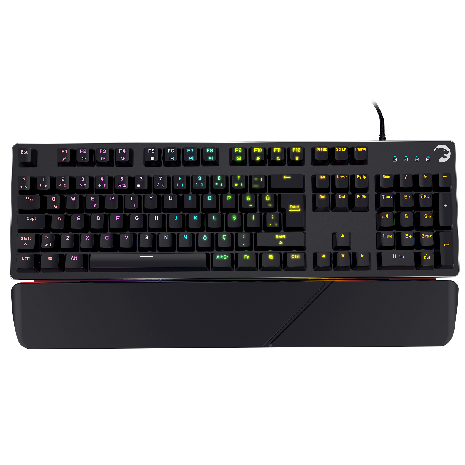 GamePower Calypso V2 RGB Optik Su ve Toza Dayanıklı Mekanik Blue Switch USB DIY Gaming Klavye