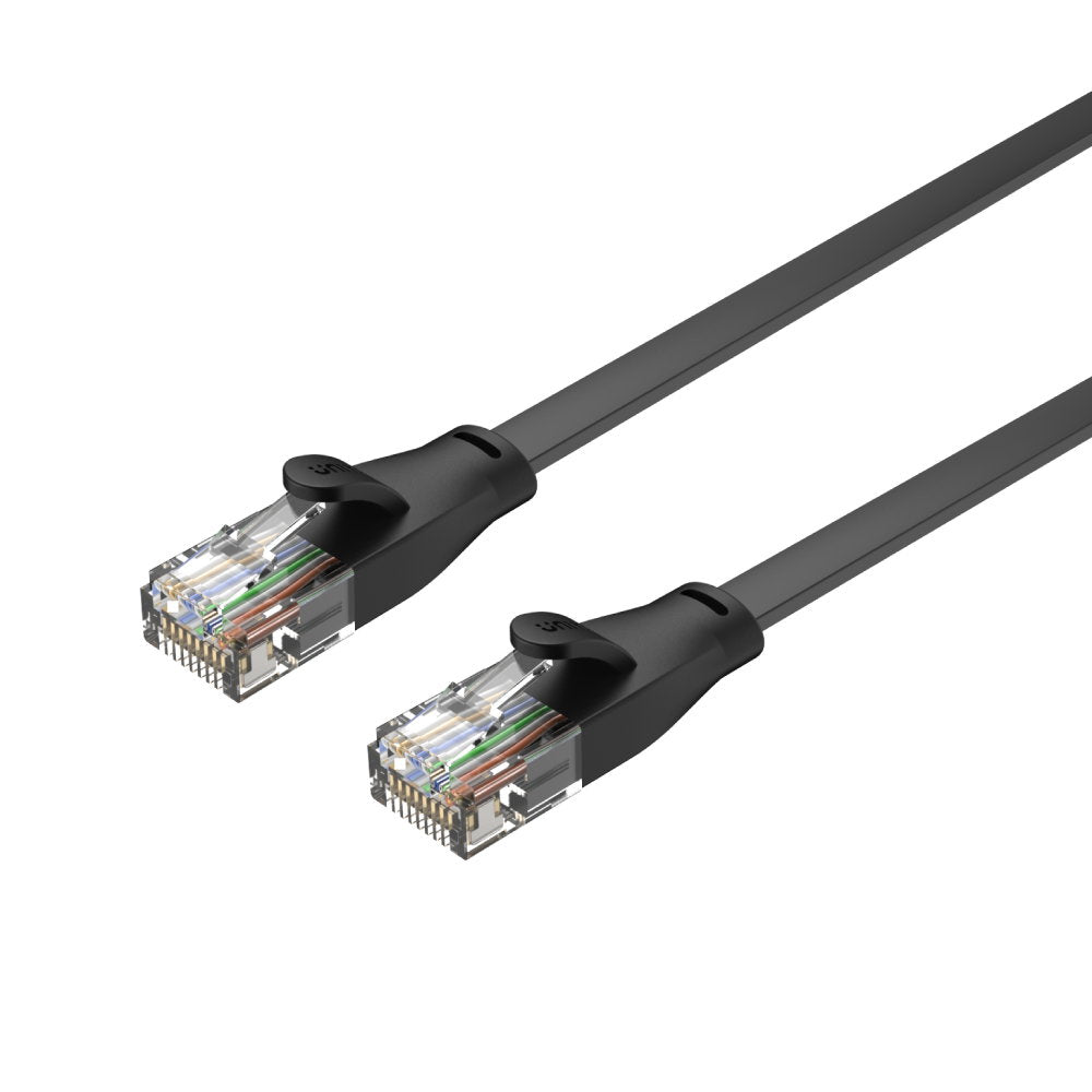 Unitek C1813GBK CAT6 10 Metre Flat Patch Ethernet Kablosu 1Gbps, Siyah