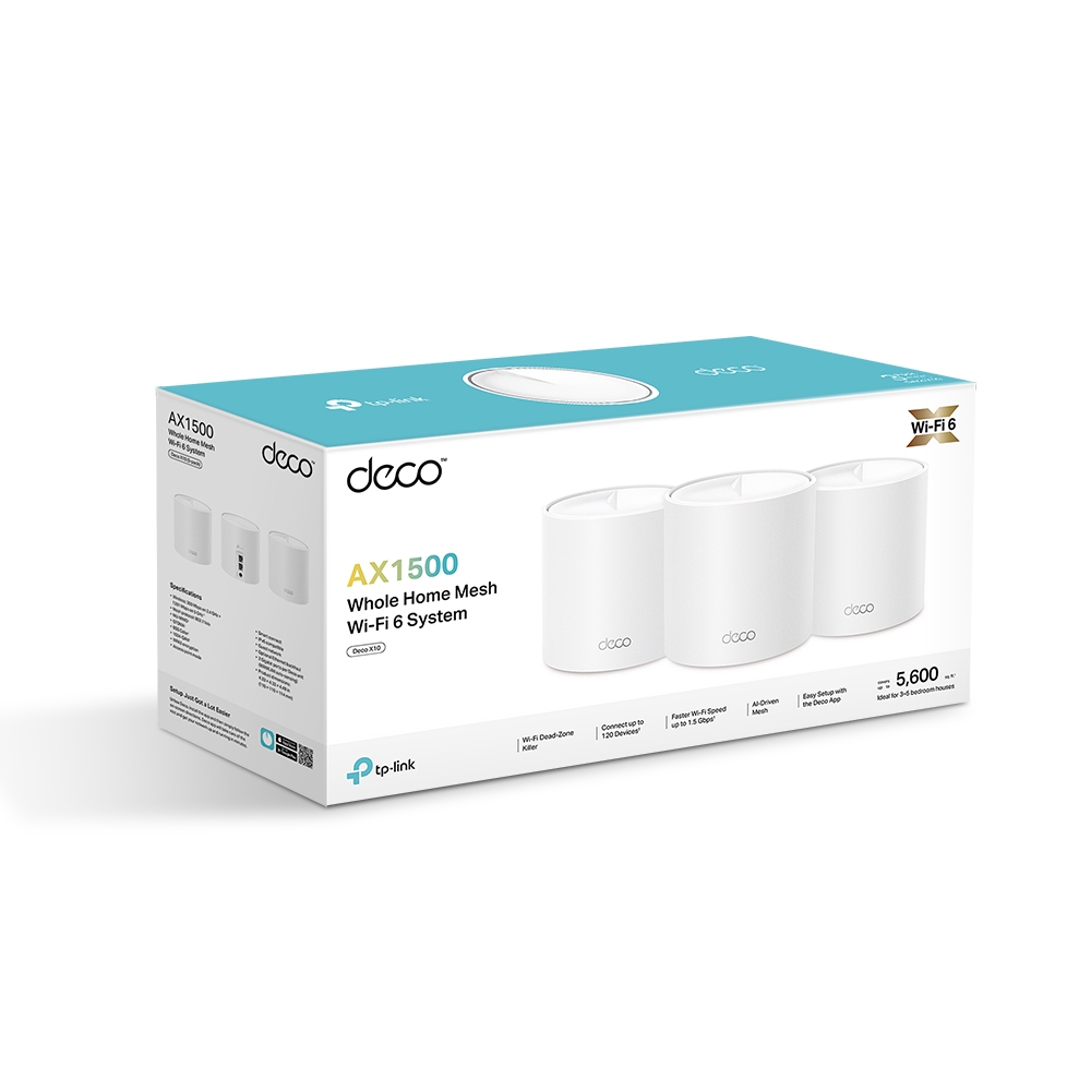 TP-Link Deco X10 3P AX1500 (Üçlü) Tüm Evi Kapsayan Mesh WiFi Sistemi
