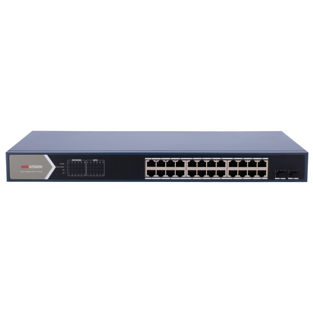 Hikvision DS-3E1526P-SI 24 Port Gigabit 2 Port SFP 370W Yönetilebilir POE Switch
