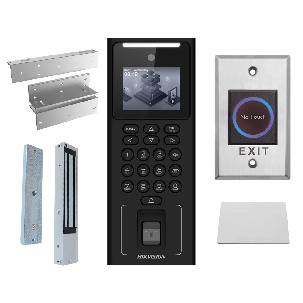 Hikvision DS-KAS321 Yüz Tanıma ve Parmak İzi Geçiş Kontrol Kiti Manyetik Kilit Dahil