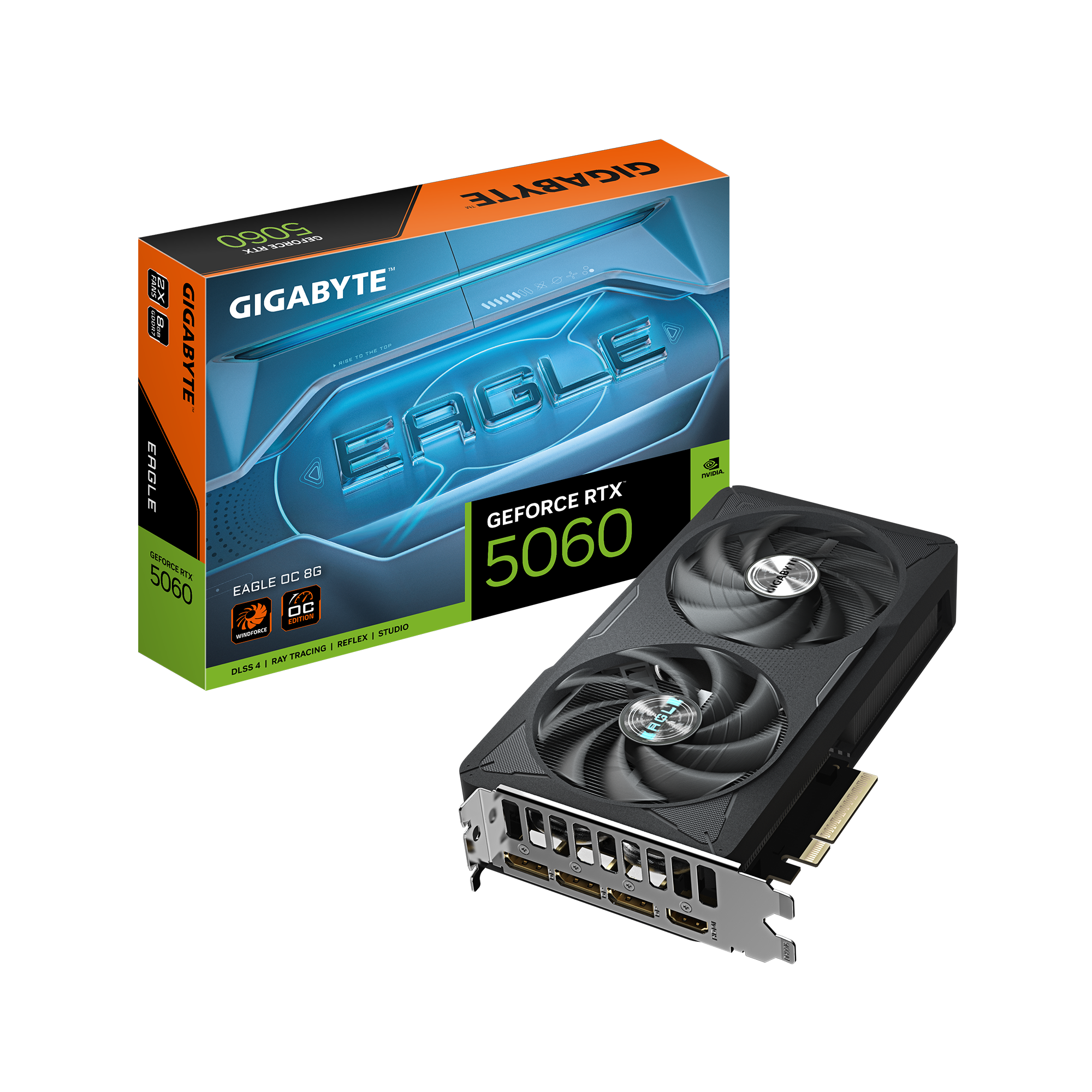 Gigabyte GV-N5060EAGLE OC-8GD GeForce RTX 5060 EAGLE OC 8GB GDDR7 128Bit DLSS 4 Ekran Kartı