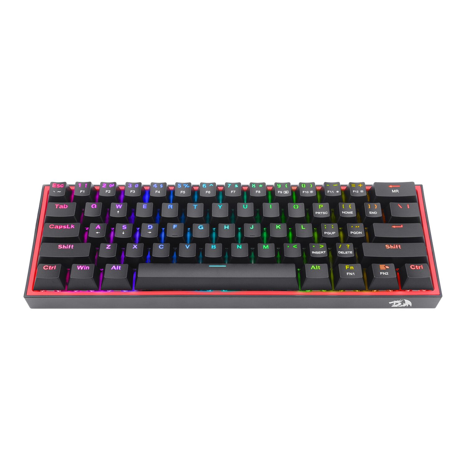 Redragon K617 Fizz RGB Red Switch TR Kablolu Mekanik Oyuncu Klavyesi, Siyah