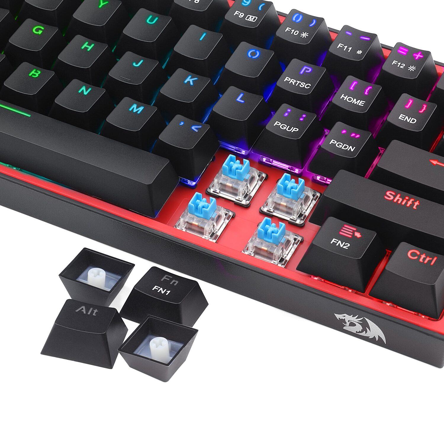 Redragon K616 Fizz Pro RGB Red Switch TR Kablosuz Mekanik Oyuncu Klavyesi, Siyah