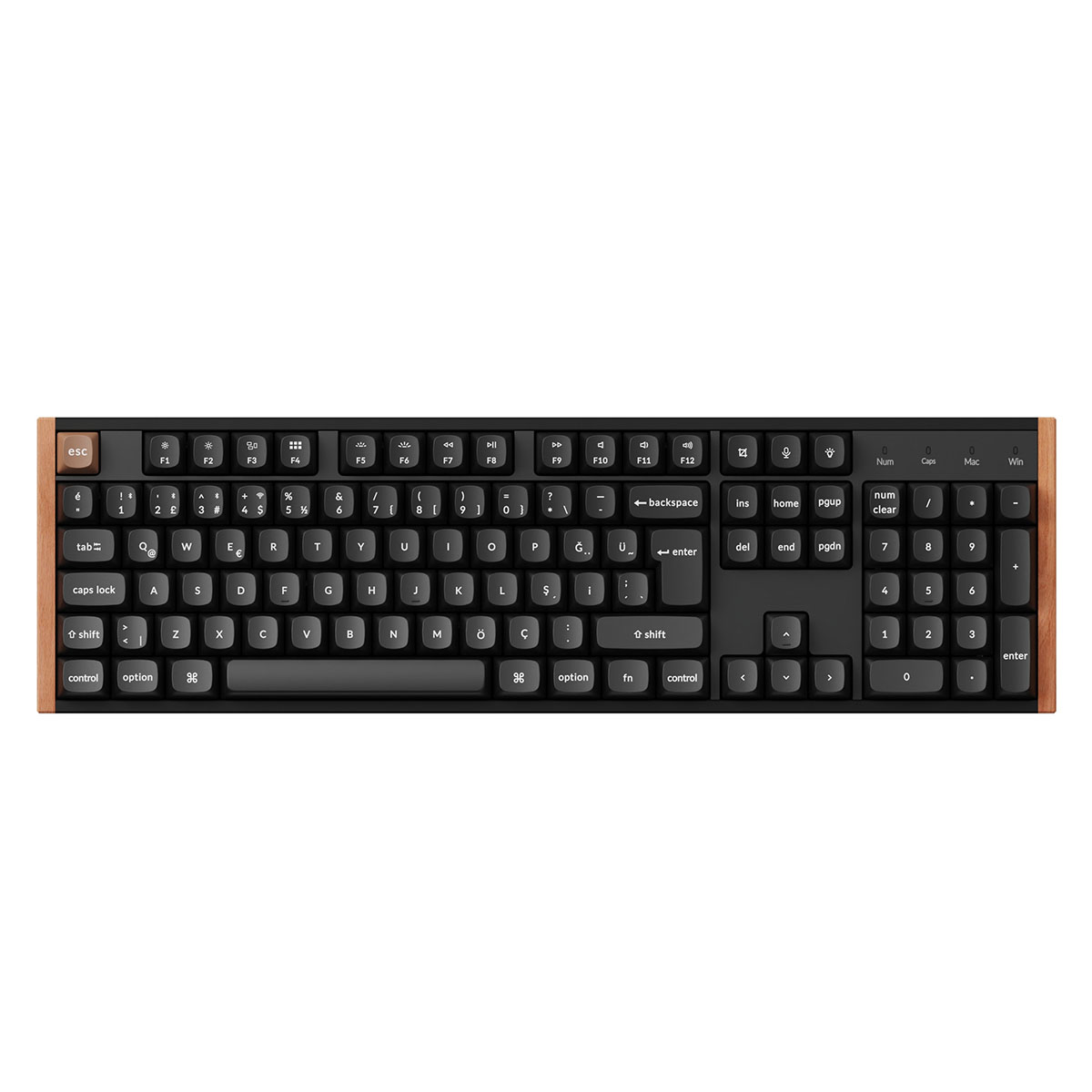 Keychron K10 HE K10H-F1-TR Anahtar Gateron Çift Raylı Kablosuz TR Manyetik Oyuncu Klavyesi, Siyah