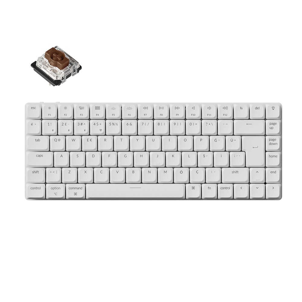 Keychron K3 Max K3M-Q3-TR %75 RGB Brown Switch Kablosuz TR Mekanik Gaming Klavye, Beyaz