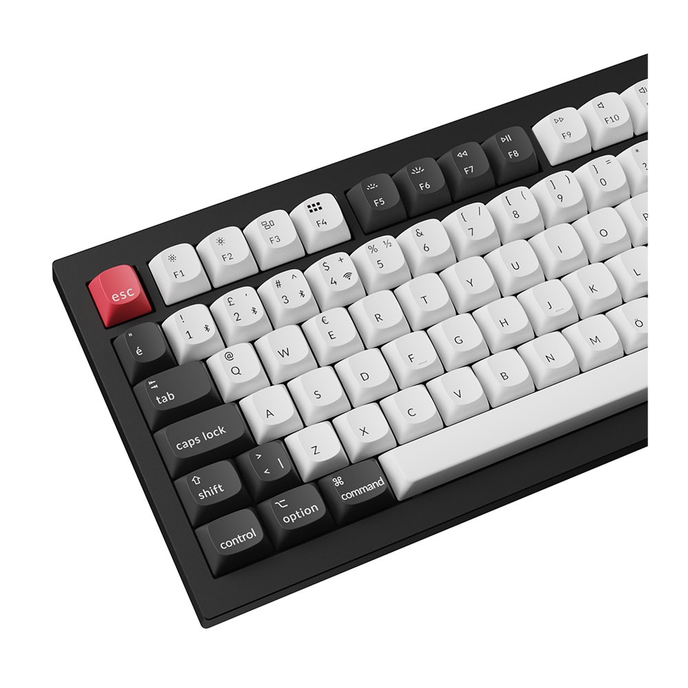 Keychron Q1H-M1-TR Q1 %75 RGB Manyetik Switch Kablosuz TR Gaming Klavye, Siyah Beyaz
