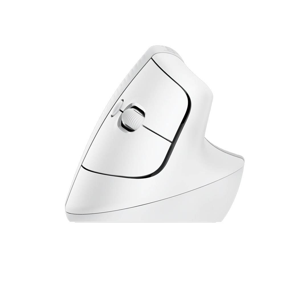 Logitech 910-006475 Lift Dikey Sessiz Ergonomik Optik Kablosuz Mouse, Beyaz