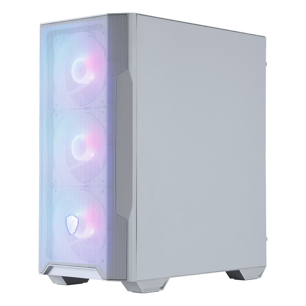 MSI MAG Forge M100R Temperli Cam Mesh 4x120mm ARGB Fan USB 3.2 Micro-ATX Tower Gaming Kasa, Beyaz