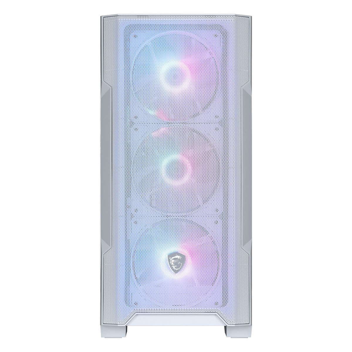 MSI MAG Forge M100R Temperli Cam Mesh 4x120mm ARGB Fan USB 3.2 Micro-ATX Tower Gaming Kasa, Beyaz