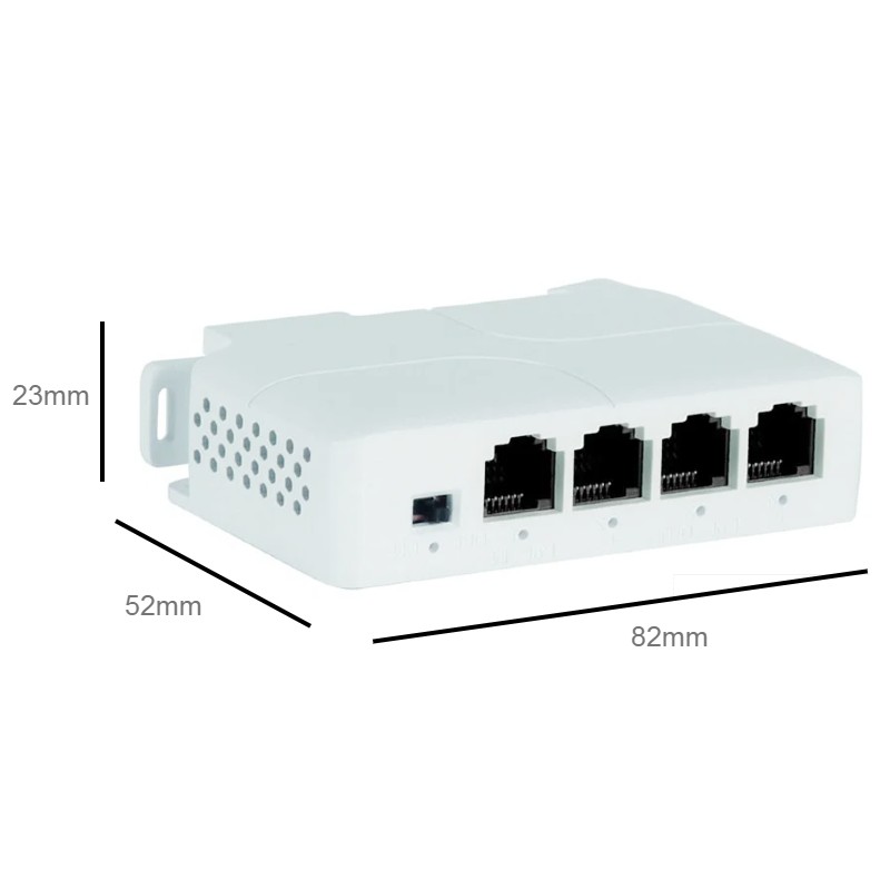 Netlook 4 Port 100Mbps PoE Extender, Beyaz