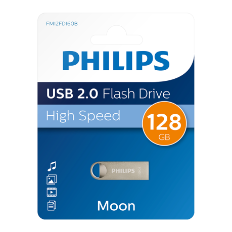 Philips FM12FD160B/00 Moon 128GB USB 2.0 Metal Flash Bellek 20/10MB/s Gümüş