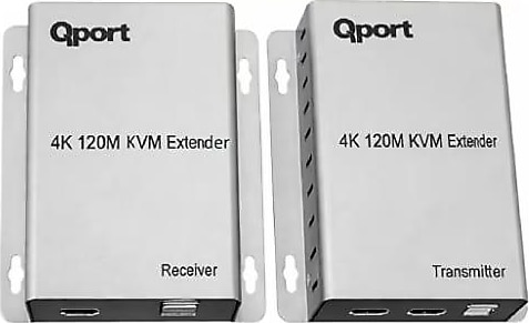 Qport Q-HEX5 KVM CAT6 120 Metre 4K HDMI Çoğaltıcı 2li Set Receiver Transmitter